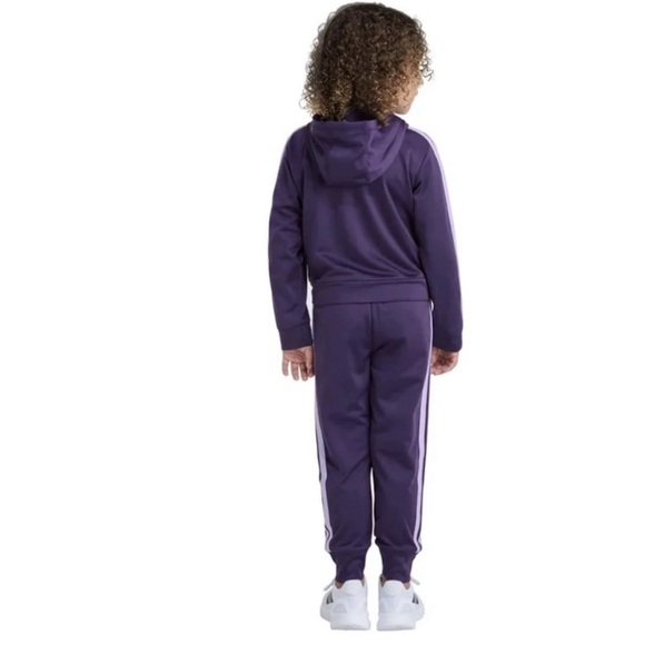 Adidas YouthPurple Tracksuit New 2pc Tracksuit Outfit Set jacket & jogger Size 7 - Picture 4 of 6